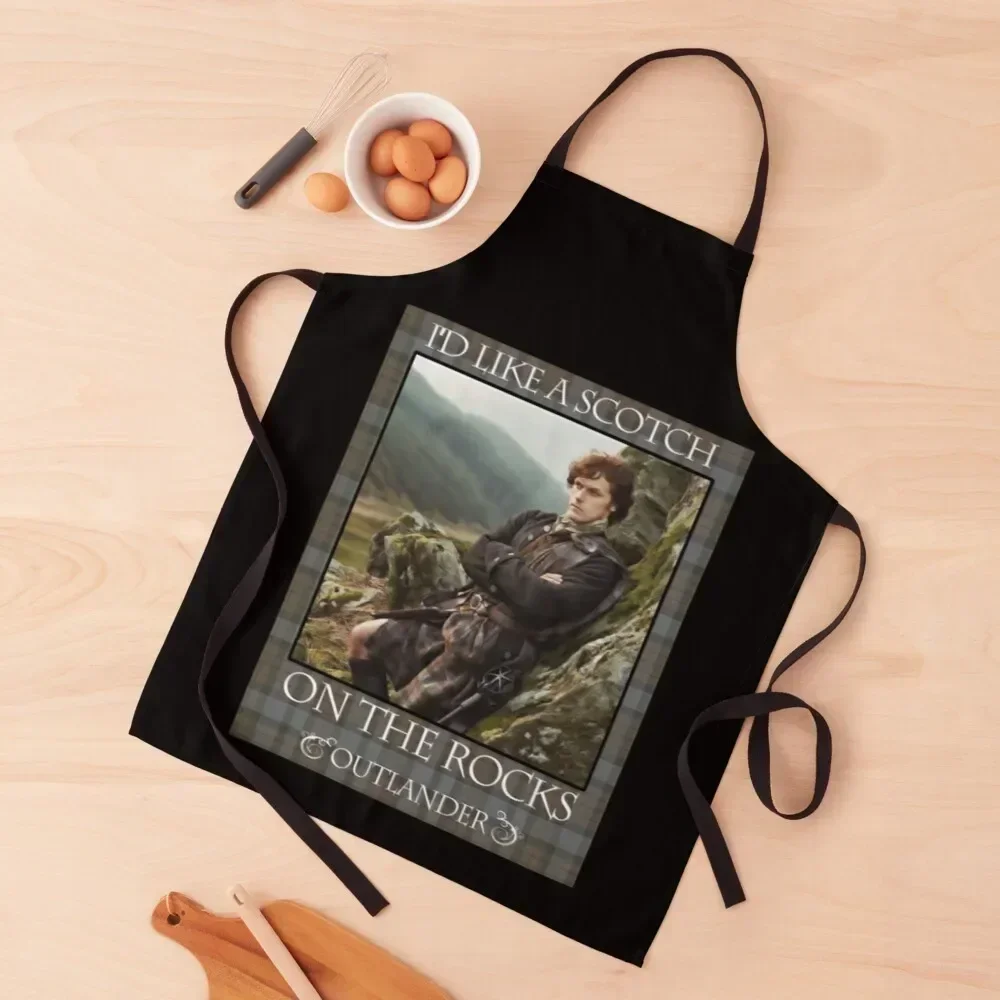 Outlander On Starz T-ShirtI'd Like a Scotch on the Rocks Apron Men's Kitchen Kitchen on the wall Women Kitchen'S Apron