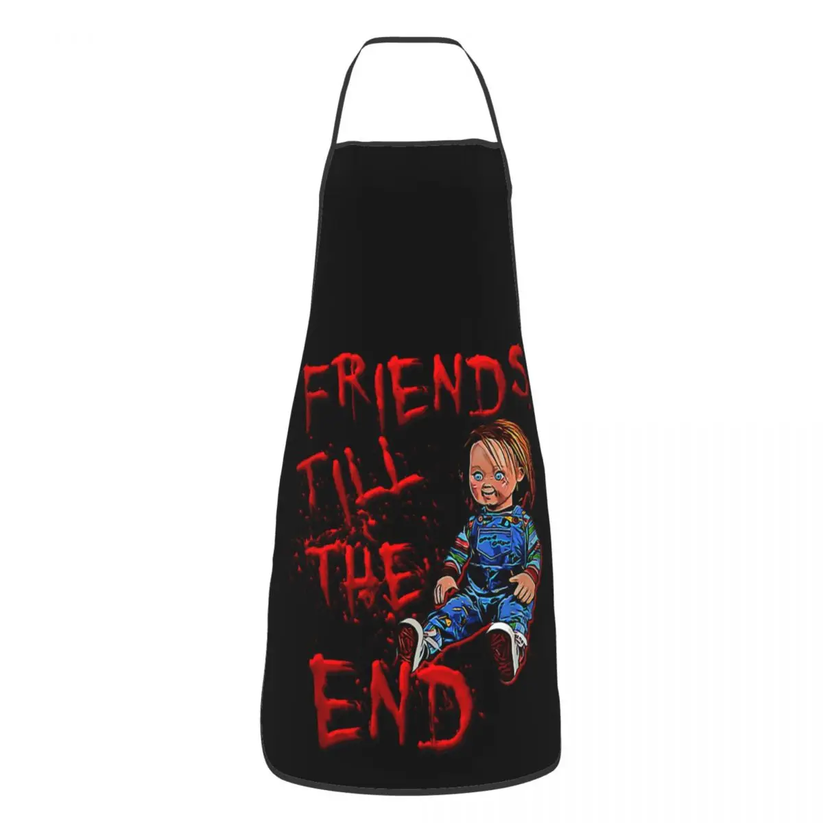 Custom Bib Friends Till The End Aprons for Men Women Unisex Adult Chef Kitchen Cooking Chucky Tablier Cuisine Baking