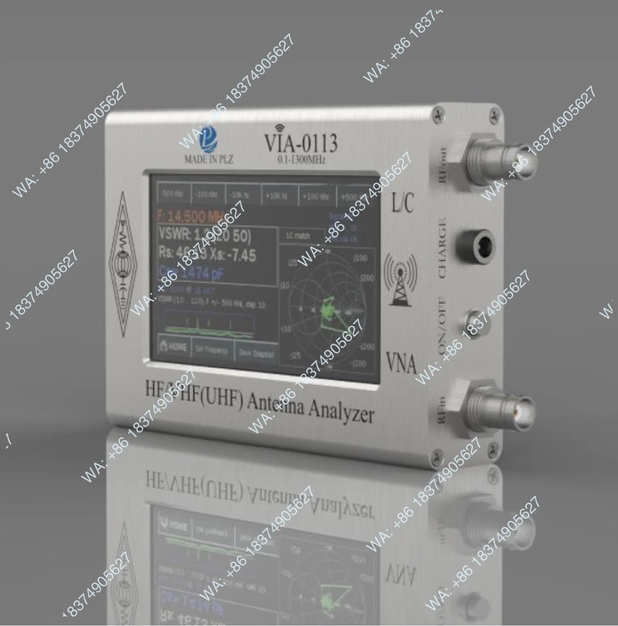 Multi-function network analysis 0.1-1300 MHz 4.3 inch TFT imported capacitive touch screen