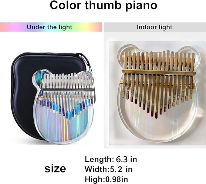 Kalimba Professional Thumb Piano Chromatic Transparent Kalimba Beginner 17/21 Keys Keyboard Musical Instrument Kalimba Thumb Pia