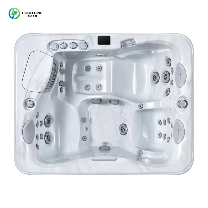 Acrylic 2-Person Portable Hot Spa, 130 Bubble Jets Inflatable Pool, Heated Massage Tub for Garden & Terrace