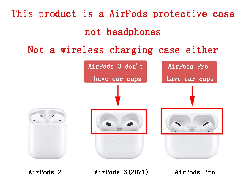 Apple Airpods pro 2/3 Proケース,ペンダント付き保護イヤホンケース,無地の基本的なシリコンケース