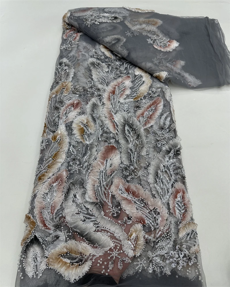 Latest High Quality Classic Very Soft Eligant Delicate Embroidery Tulle Sequin Fabric For Wedding Party Dress