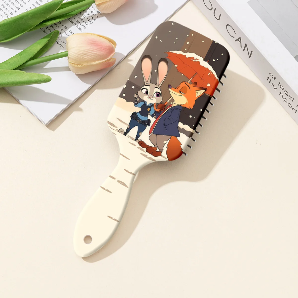 หวีซีรีส์ใหม่สำหรับ Zootopia 2 หวีการ์ตูนน่ารักแบบมีเบาะลม ช่วยให้ผมเรียบลื่นและนวดหนังศีรษะ หวีแบบมีเบาะลม ของขวัญคริสต์มาส