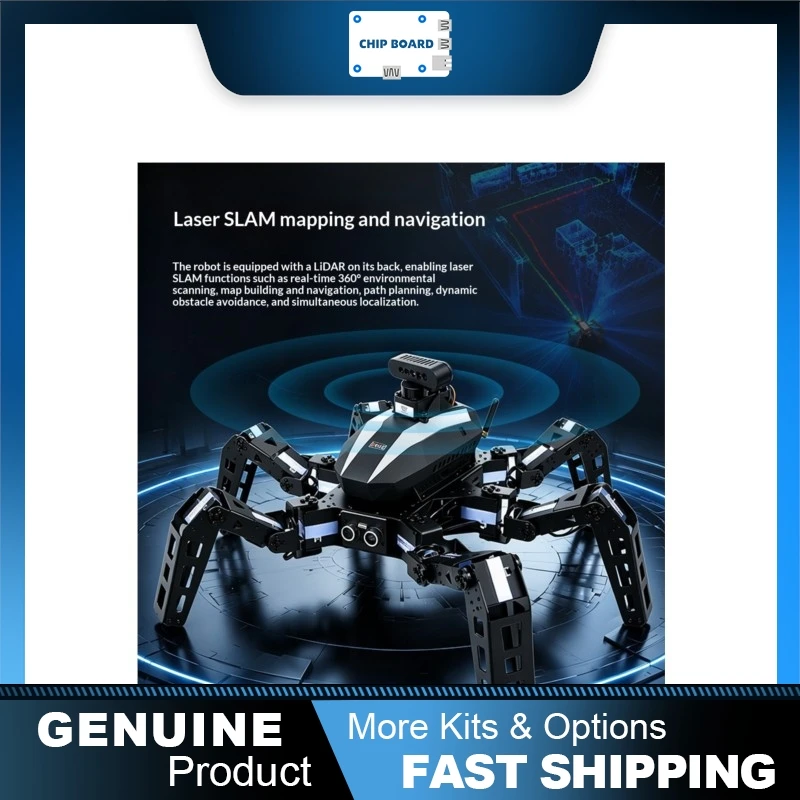 XIAO R Jetson Nano ROS Hexapod Robot LiDAR SLAM 3D Vision Bionic Spider Platform