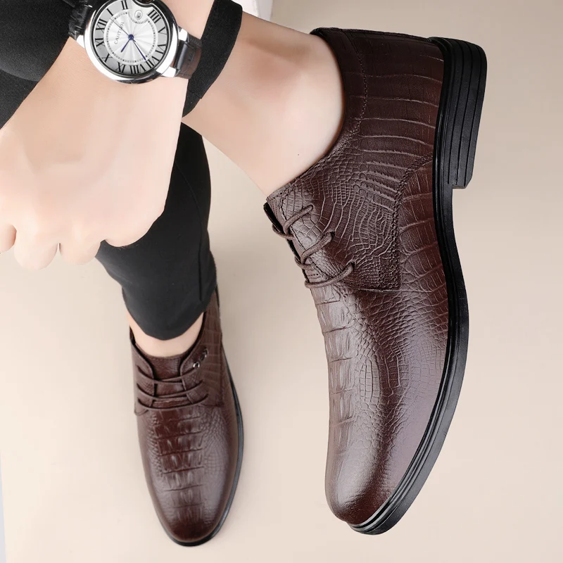 Classic retro men's and women's shoes business Black brown Lace-Up outdoors Company Business Office Formal wedding Casual Shoes