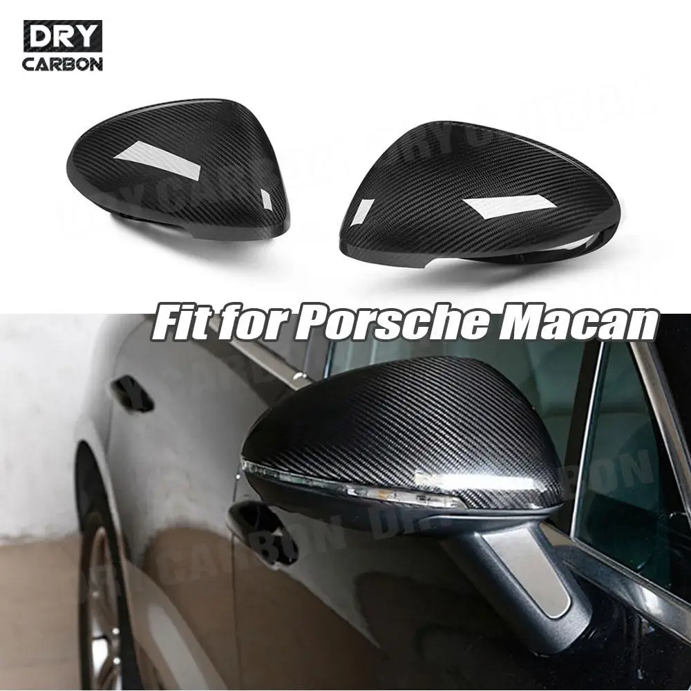 

Car Side Rearview Mirror Cap Trim Shell Dry Carbon Fiber For Porsche Macan 95B 2014-2021 Mirror Cover Replacement Bodykits