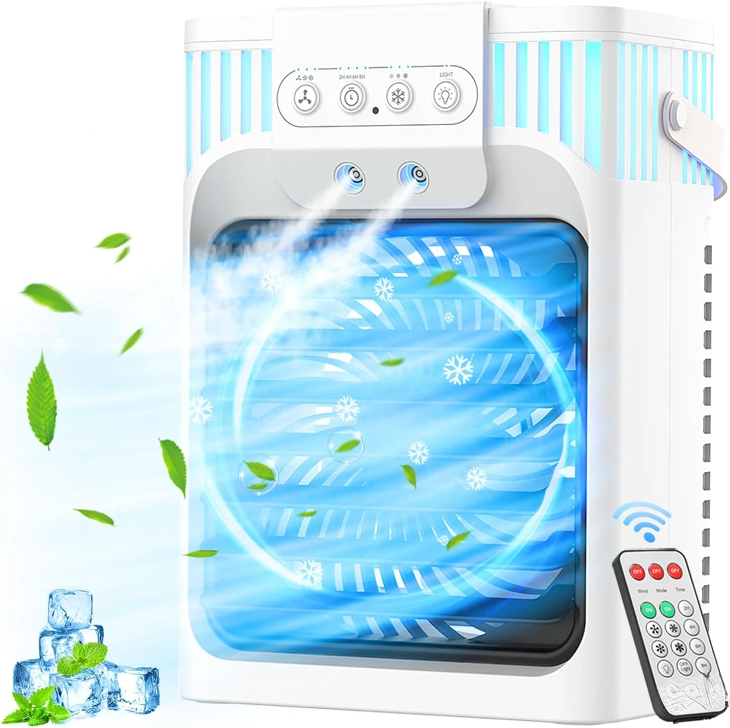 

Air Conditioners, 3 Speeds, 3 Settings, 40oz Large Tank, 2~8h Timer & 7-color Ambient Lights, Air Conditioner , Personal S