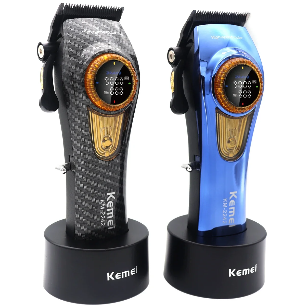 

Kemei KM-2242 Men's Hair Clipper 9000RPM Brushless Motor Base Charger LED Display Professional Barber Machines Haircut Machine