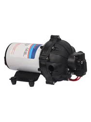 24V Water Pressure Diaphragm Pump 5-Chamber Self-Priming Pump 5.5GPM Water Transfer Pump 70PSI with Water Strainer Hose Fittings