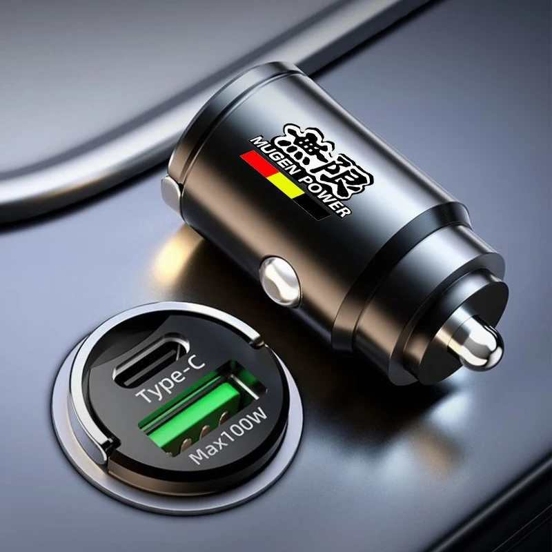 100W Car Charger Lighter PD Fast Charging Any Mobile Phone For Honda Mugen Power Civic City Odysseyr Accord CRV Vezel Jazz Hrv