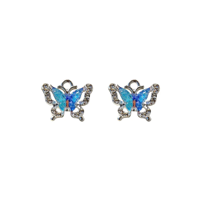 10Pcs Lovely Animal Charms Colorful Butterfly Charms For Women Girls Fashion Earrings Bracelet Necklace Pendant DIY Jewelry