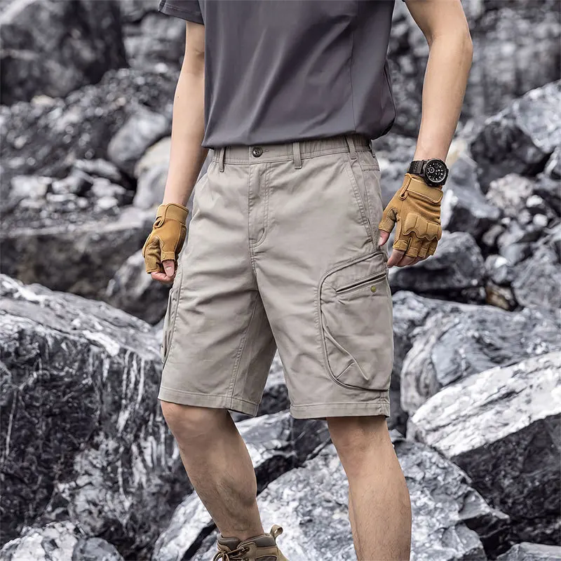 

2026 Summer Street Trend Cotton Tooling Shorts Men's Multi-pocket Functional Five-point Pants Outdoor Casual