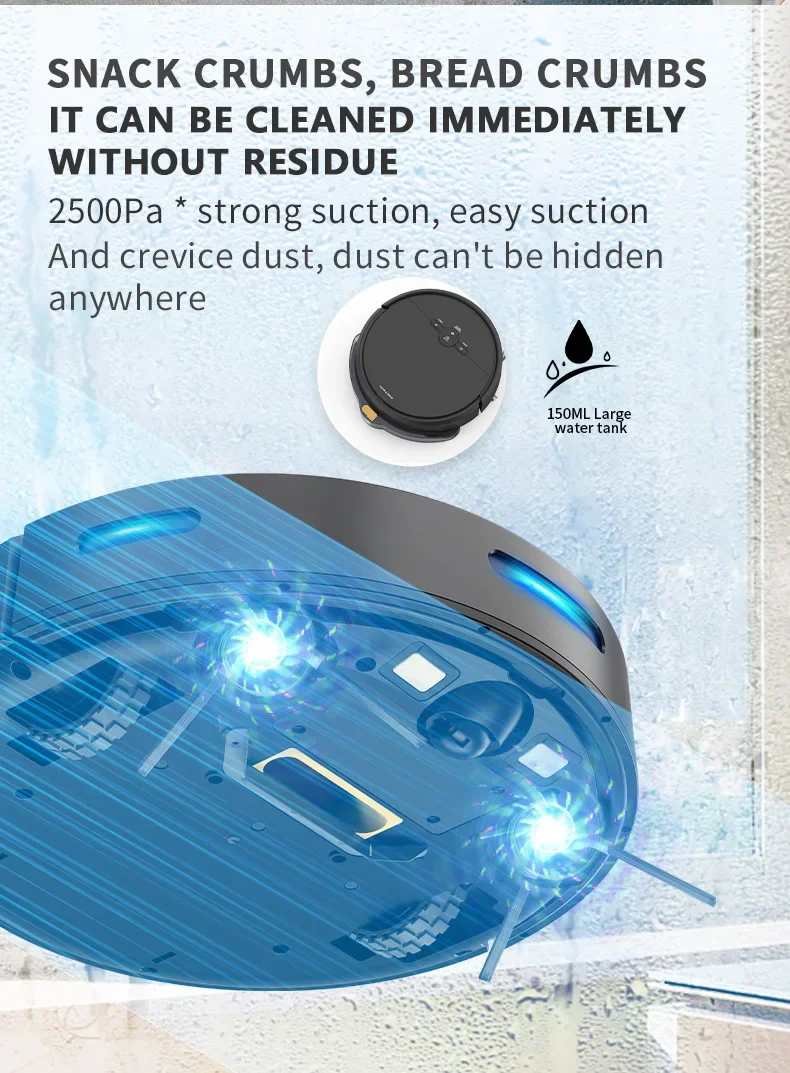 3 In1 Wifi App Smart house hold Floor Tuya Automatic Charging Smart House Cleaning Aspirateur Robot Vacuum Cleaner and Mop 4