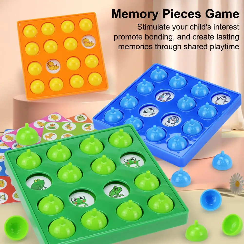 Kids Memory Pieces Challenge Game for Kids Parent-child Educational Toy with Double-sided Cards Fun Toddler Gift for Boys Girls