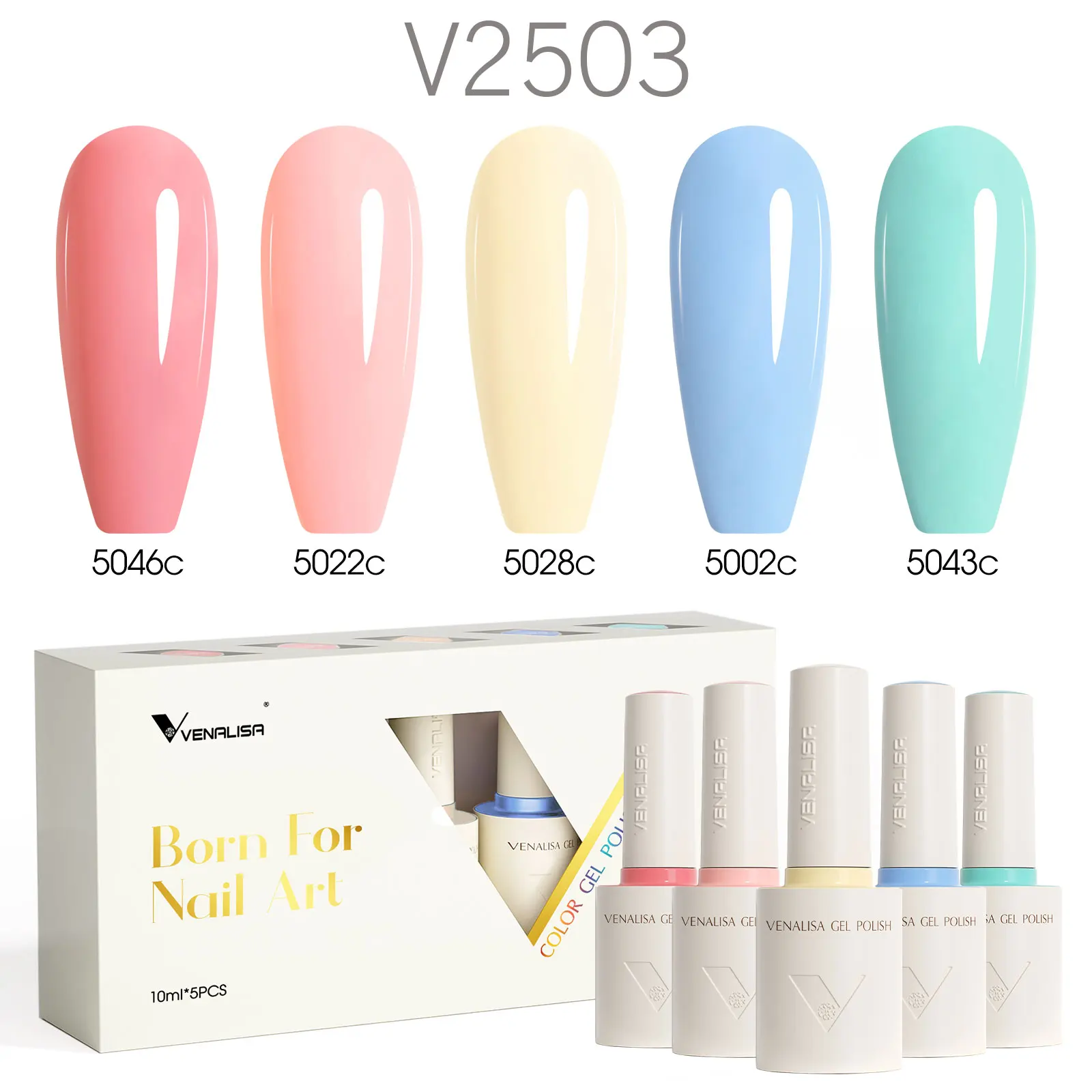 5 pz/kit Venalisa Colore Gel Smalto Per Unghie Set Hema Free Soak Off UV LED Smalto Per Unghie Gel 10ml Combo TPO LIBERO HEMA Kit Gel