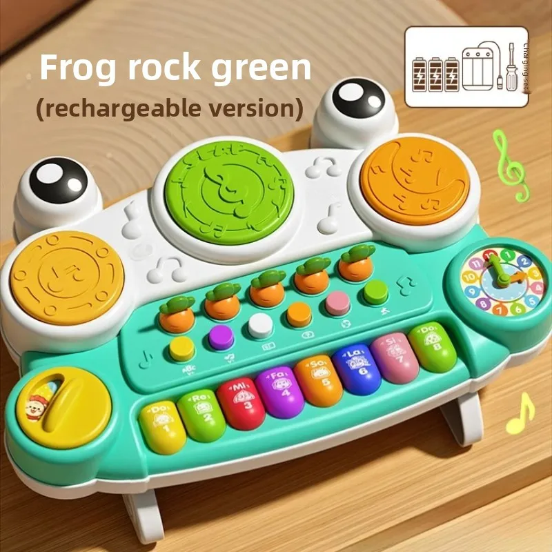 Kids Activity Table, 20-in-1 Educational Learning Toy Desk with Drum and Piano, Early Development Play Set Gift for Toddlers