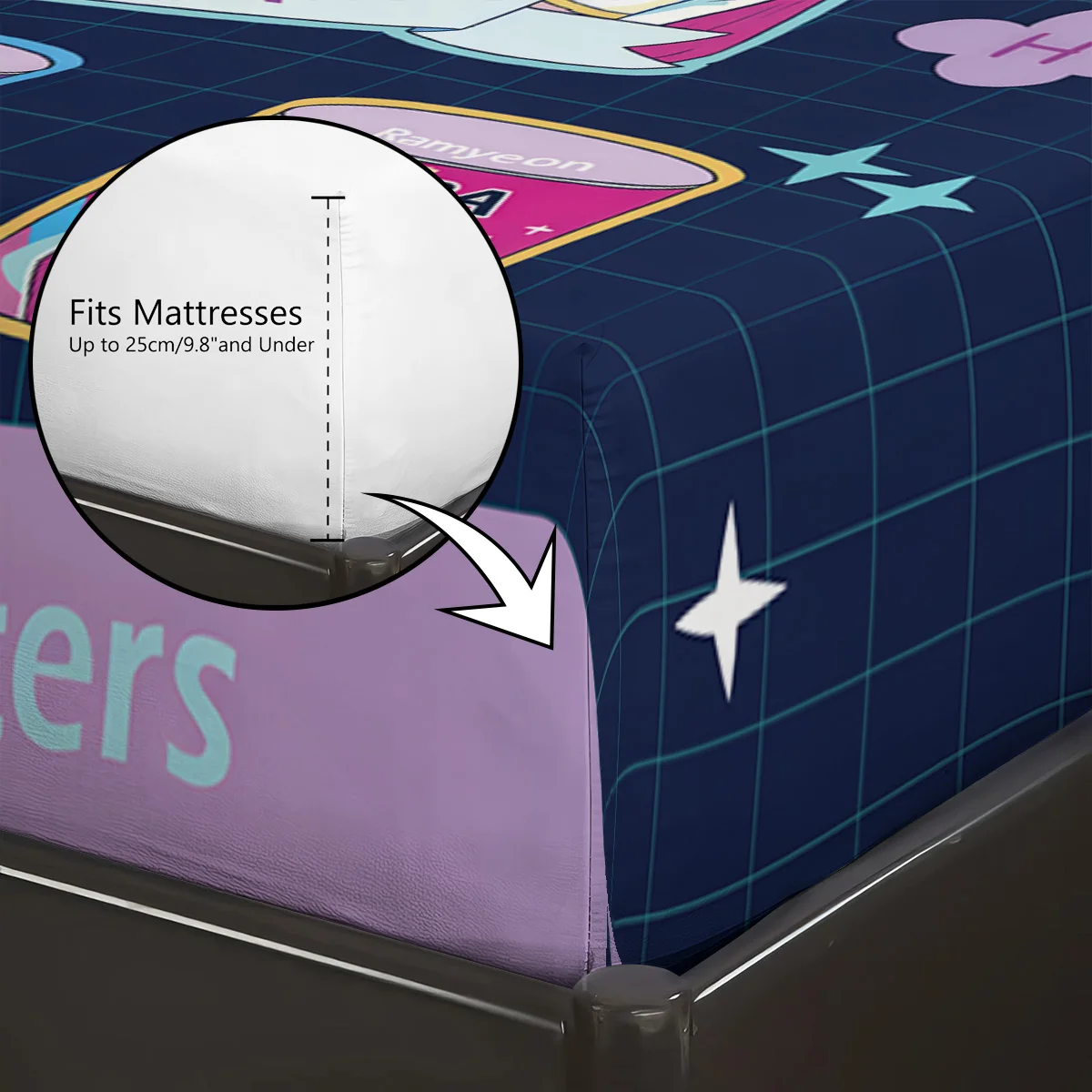 3pcsK-Pop شيطان الصيادين المطبوعة coreless المجهزة ورقة مجموعة متعددة الحجم لينة غطاء السرير غرفة نوم الفراش الديكور آلة قابل للغسل