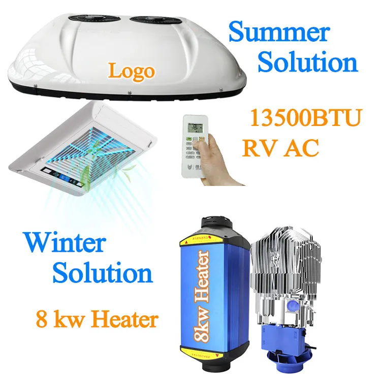 12V RV Truck Parking Air Conditioner Auto Parking Conditioner System With Heater Pump Solution For Roof Top 24V 48V AC Parking