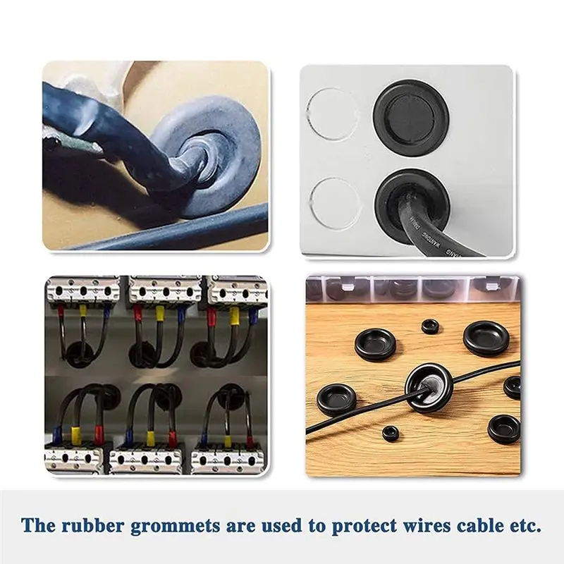 B50C 188 Pieces Closed Rubber Grommet Firewall Solid Closed Hole Plug Assortment Kit For Wire Electrical Appliance Plumbing