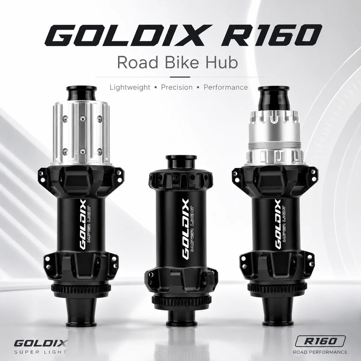 GOLDIX R160 Road Bicycle Hub Ultra Light 24H 270g 72T Ratchet HG/XDR Center Lock Disc Brake 10-13 Speed Steel Spoke Compatible