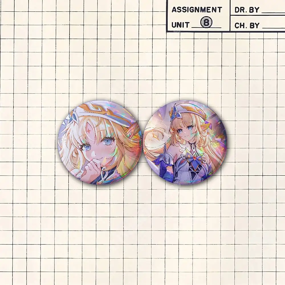 Nicole Reeyn Genshin Impact Button Badge 2PC Sets for Bags & Clothes & Accessories Metal Pin Stylish Decoration