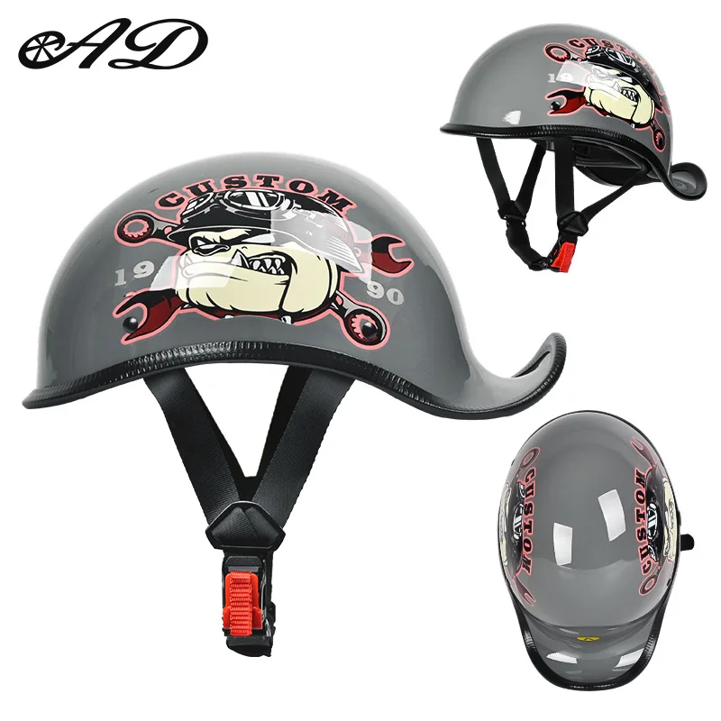 Ad Factory Wholesale Motorcycle Half Face Retro Scoop Helmets Custom Factory Design with Comfortable Abs Lining Cycling Helmet
