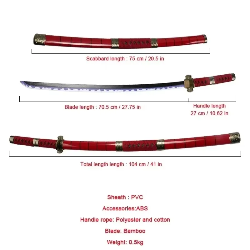 40incn Roronoa Zoro Katana Ninja Knife Sword Anime Cosplay Costume Zoro Real Size Japanese Katana Original Samurai Sabre Gift