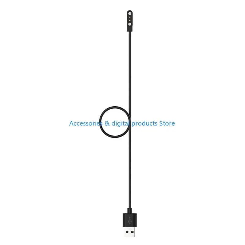 77JD 2 Pin USB Fast Charging Cable Cord Wire with Attachment Secure Connection Portable Suitable for Nord Smartwatch