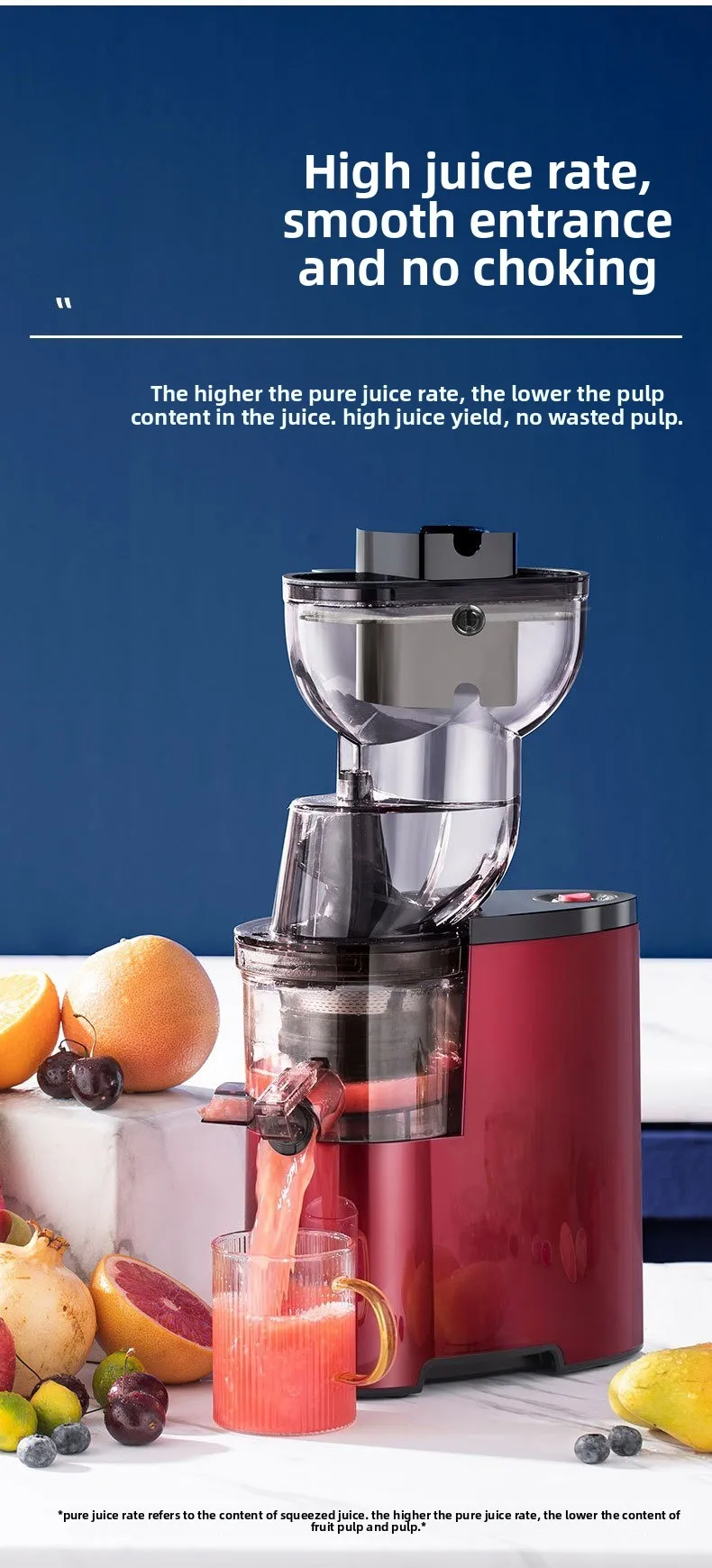 FOR Original Juice Machine Household Slag Juice Separation Large Diameter Fresh Fried Juice Juicer Low Speed European Standard