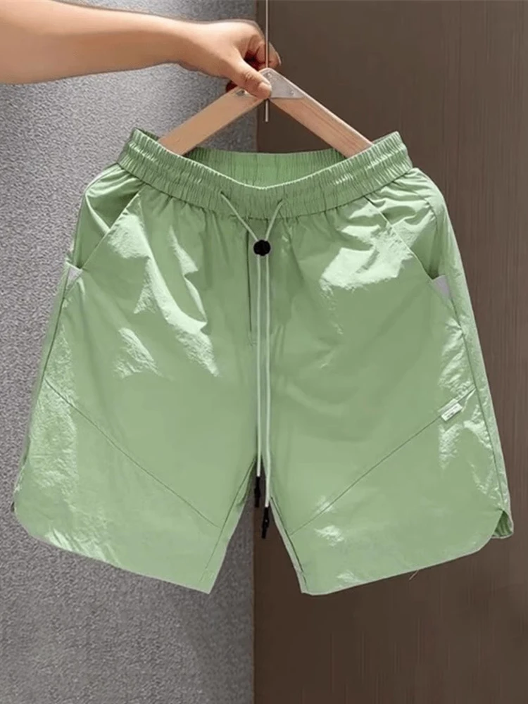 

Мужская летняя тонкая спецодежда Qui Dry orts Spor, повседневные пляжные брюки длиной пять четвертей, неисправный цвет, универсальный