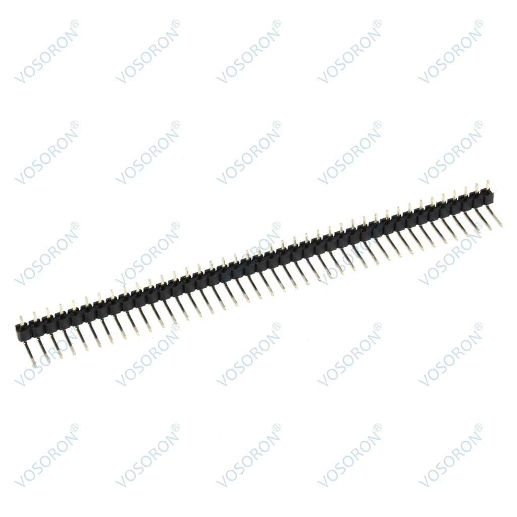 20Pcs 1x 40 Pin 2.54 mm Right Angle Single Row Pin Header Male 90 degrees Needle Connector