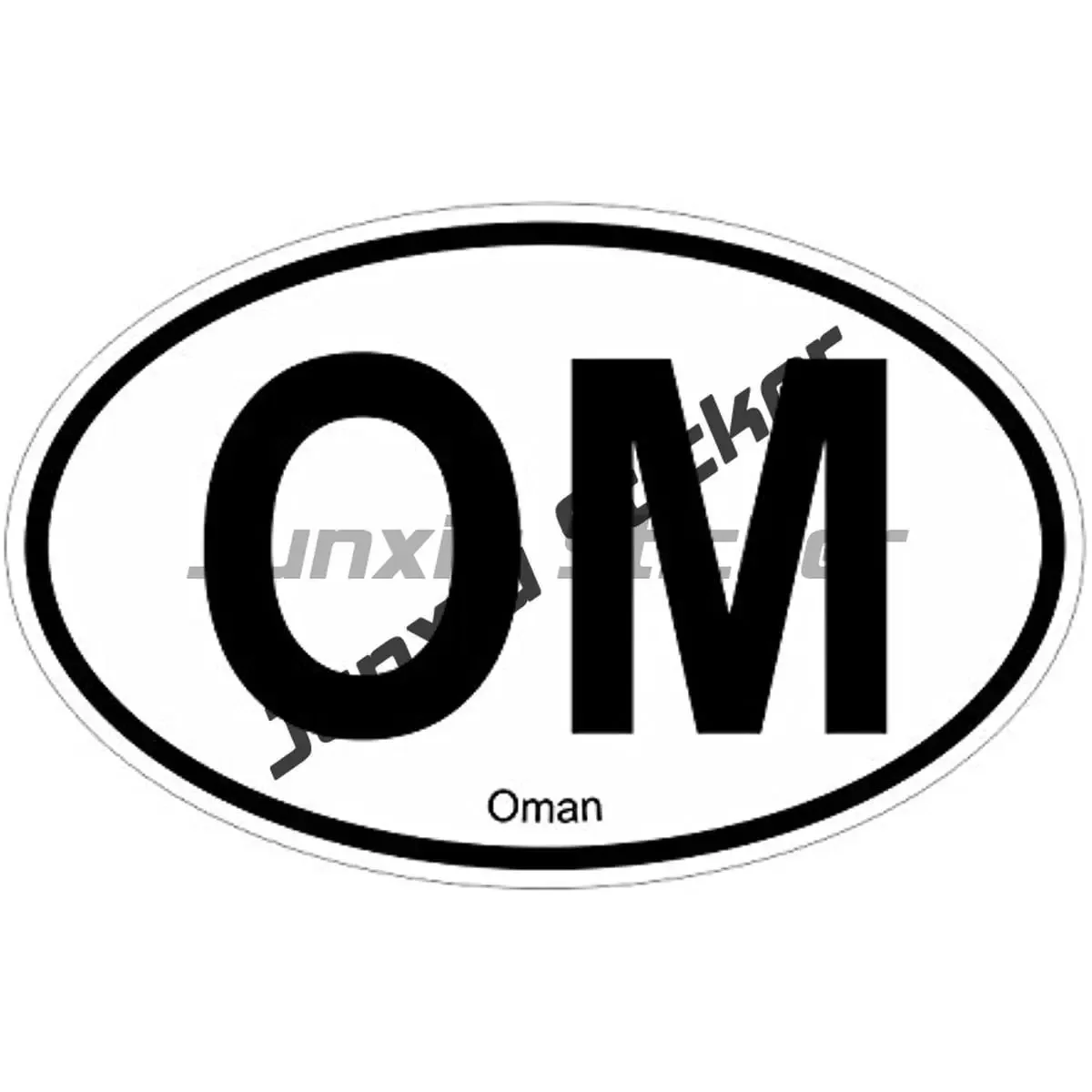 Muscat Oman Label Stamp Car Bumper Sticker Decal Oval Flag Code Country Om Oman Glue Sticker for Cars Camper Sticker Accessories