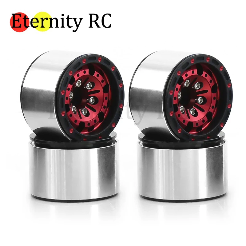 

4Pcs 1.0 Inch Metal Beadlock Wheel Hubs Rim Upgrade for 1/18 1/24 RC Crawler Car TRX4M Axial SCX24 AX24 - Wheel Rim Accessory