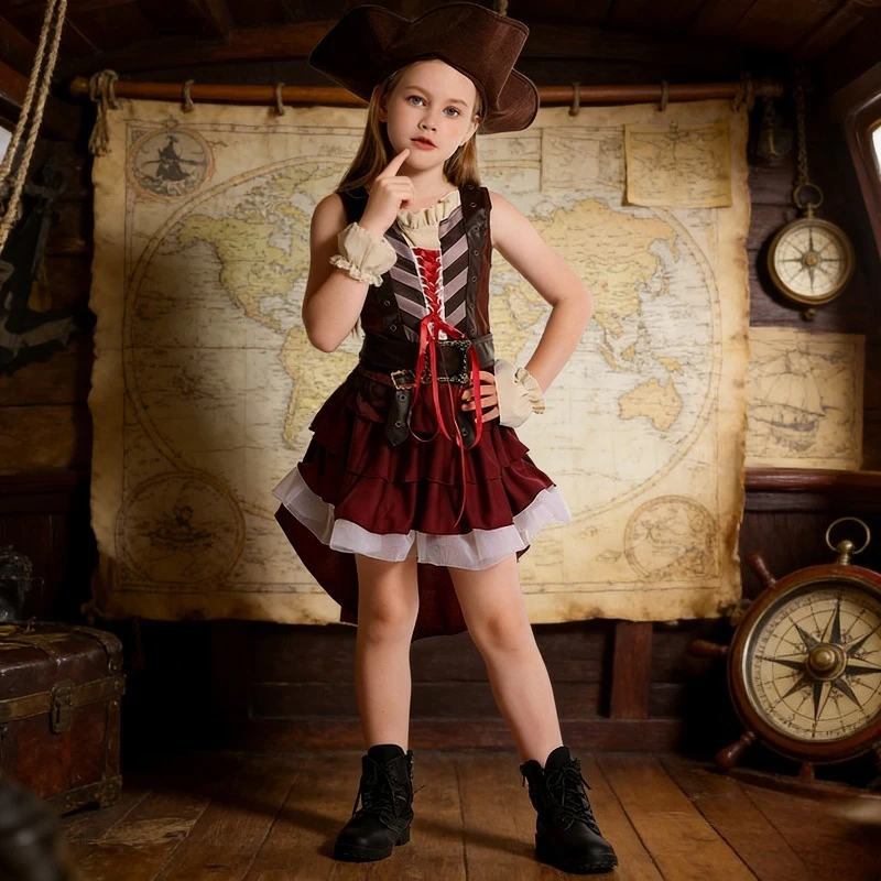 

Пиратское платье для детей в стиле Сомали, карнавальное платье для девочек, платье для вечеринок и выступлений