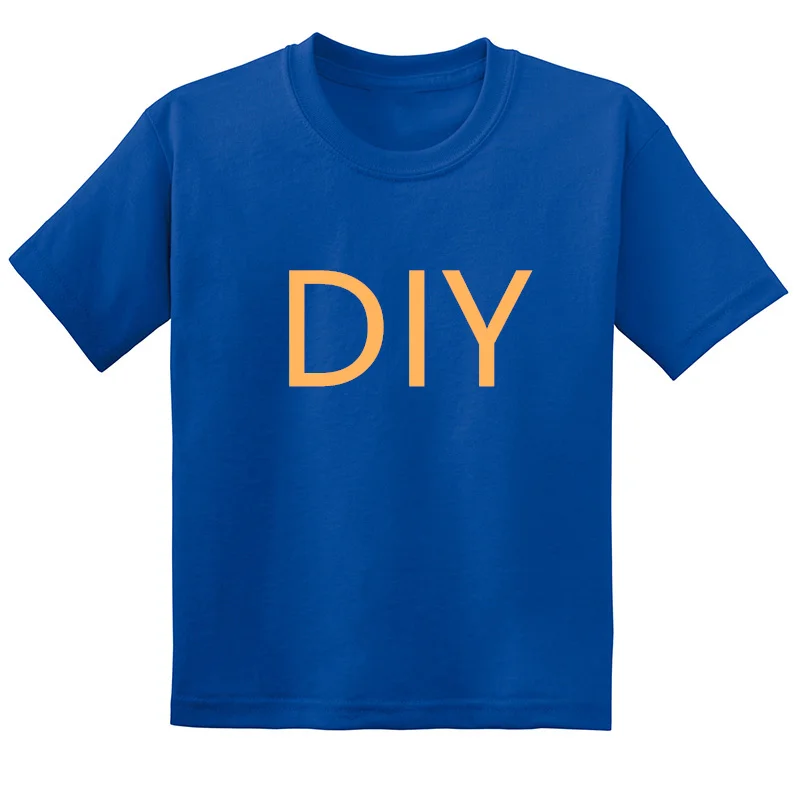 Personalizza il tuo Design bambini nero bianco blu magliette stampa fai da te T-shirt in cotone per bambini neonati maschi/ragazze top, venditore di contatti Frist