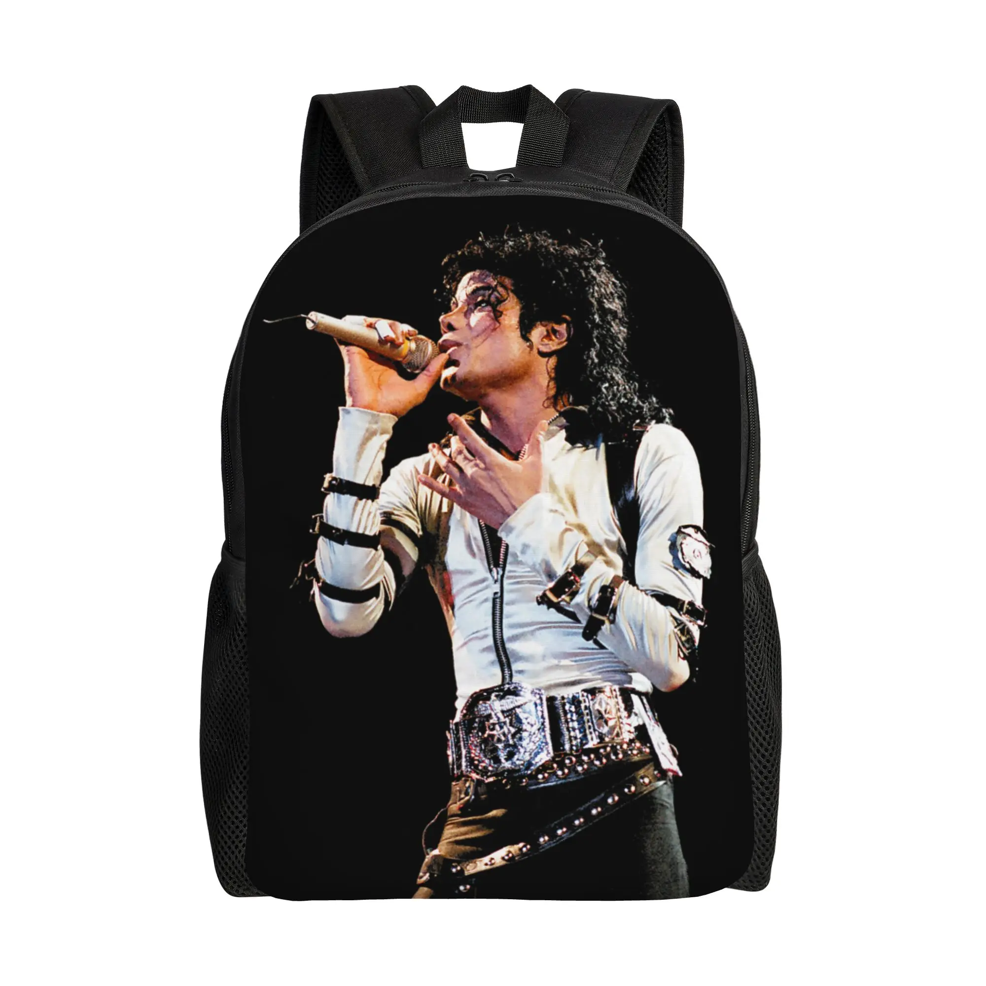 MJ Pop King Casual Backpack Outdoor Student Hiking Travel M-Michaels Daypack for Men Women Laptop Canvas Bags
