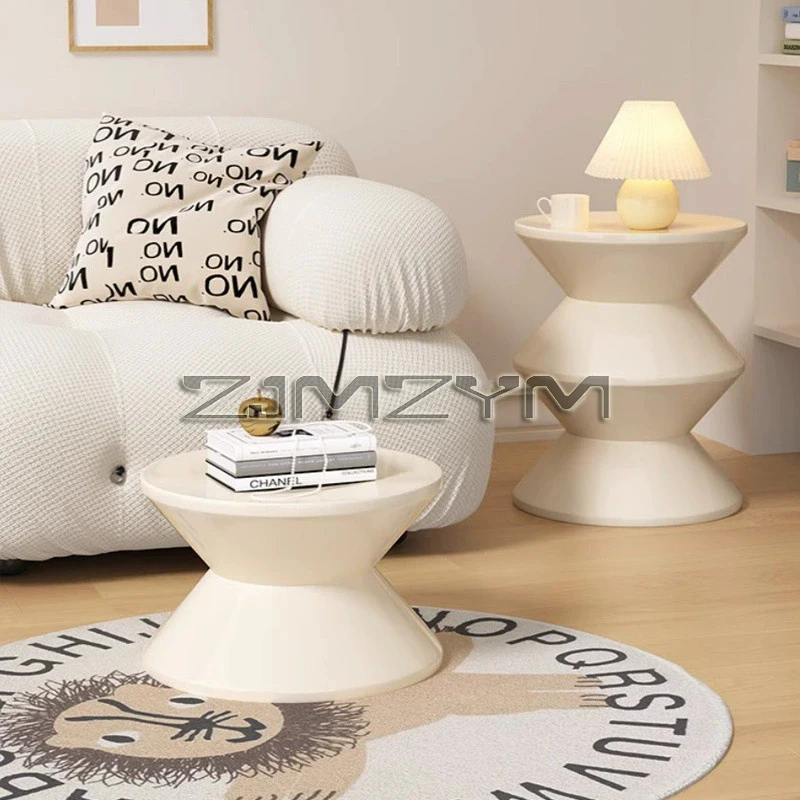 Plastic Hourglass Stools Round Stool Stackable Easy To Store Low Stool  - Perfect for Shoe Changing, Living Room & Office Use