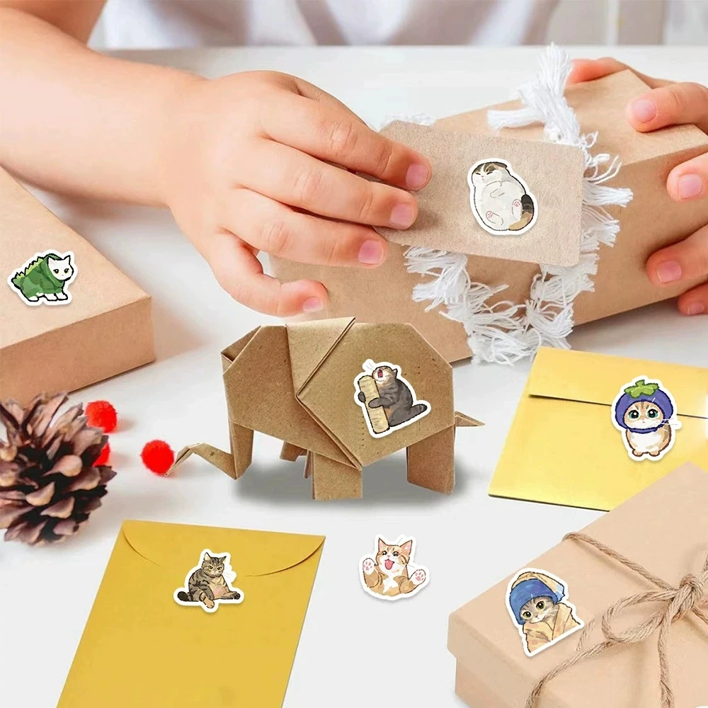 500PCS Cute Cartoon Cat Reward Stationery Notebook Stickers