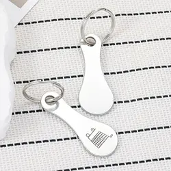 New Supermarket Shopping Cart Pattern Keychain Accessories Hanging Stainless Steel Pendant Friends Gift Wholesale