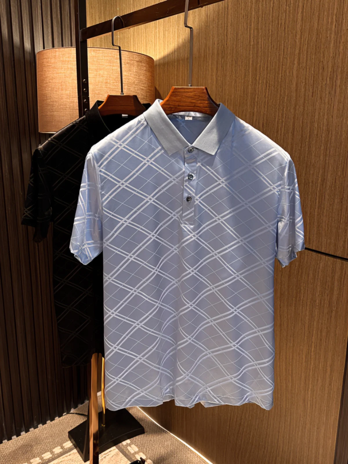 

Элитная шелковая футболка для мужчин: повседневная летняя модель с принтом, полосатая, дышащая, модная, городской стиль, тонкая ткань