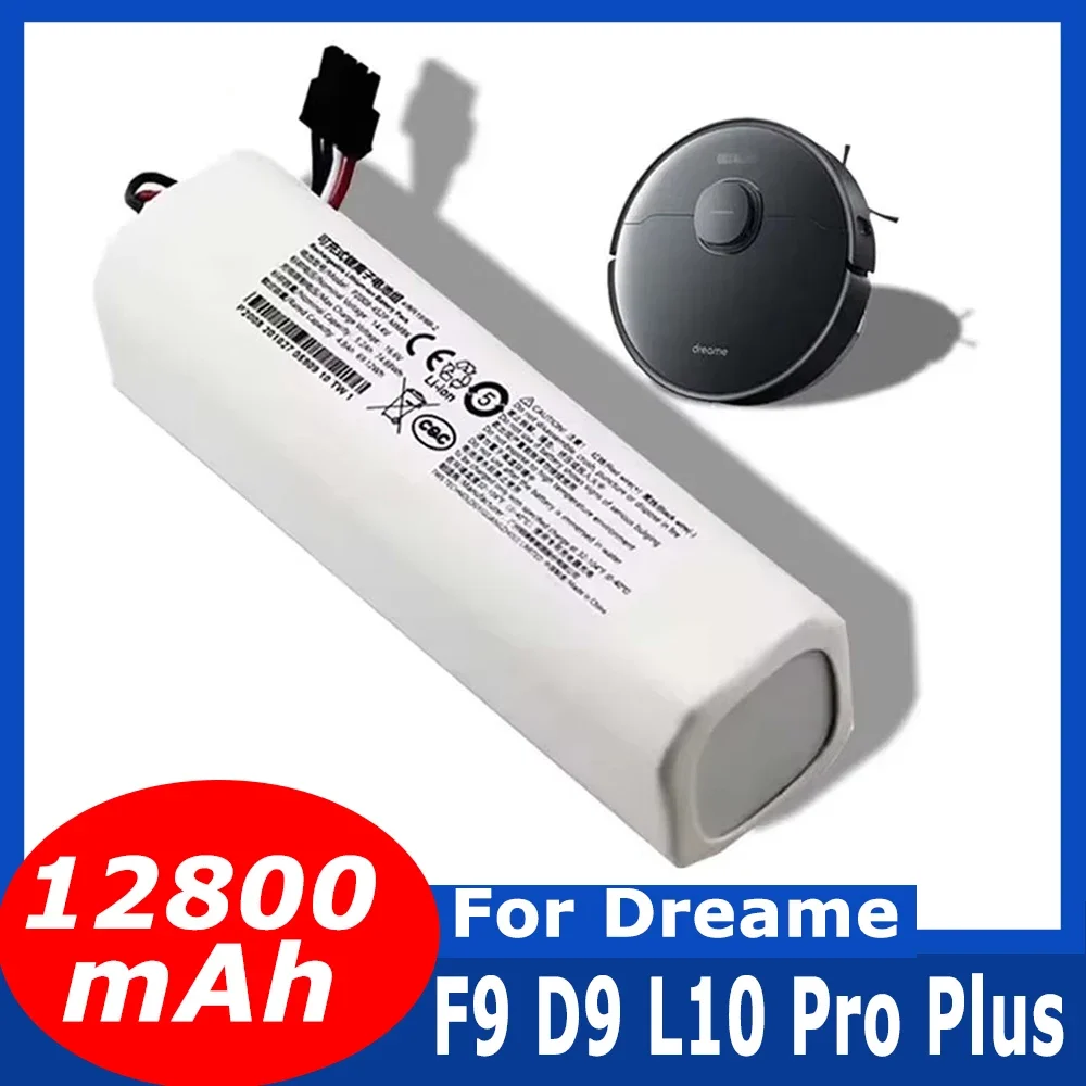 Bateria de substituição para dreame f9 d9 l10 pro plus rls3 rls5 rls5l rls5d, 14.4v 12800mah