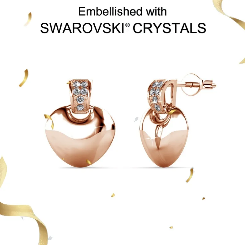 

Daisini Женские серьги в форме сердца из стерлингового серебра 925 пробы с кристаллами Сваровски Идея ювелирных украшений Нежная удобная одежда