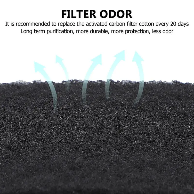 9pcs Litter Cat Strainer Box Strainers Replacement Mat Odor Pad Pan Charcoal Activated Carbon Boxes Deodorizer Air Eliminator