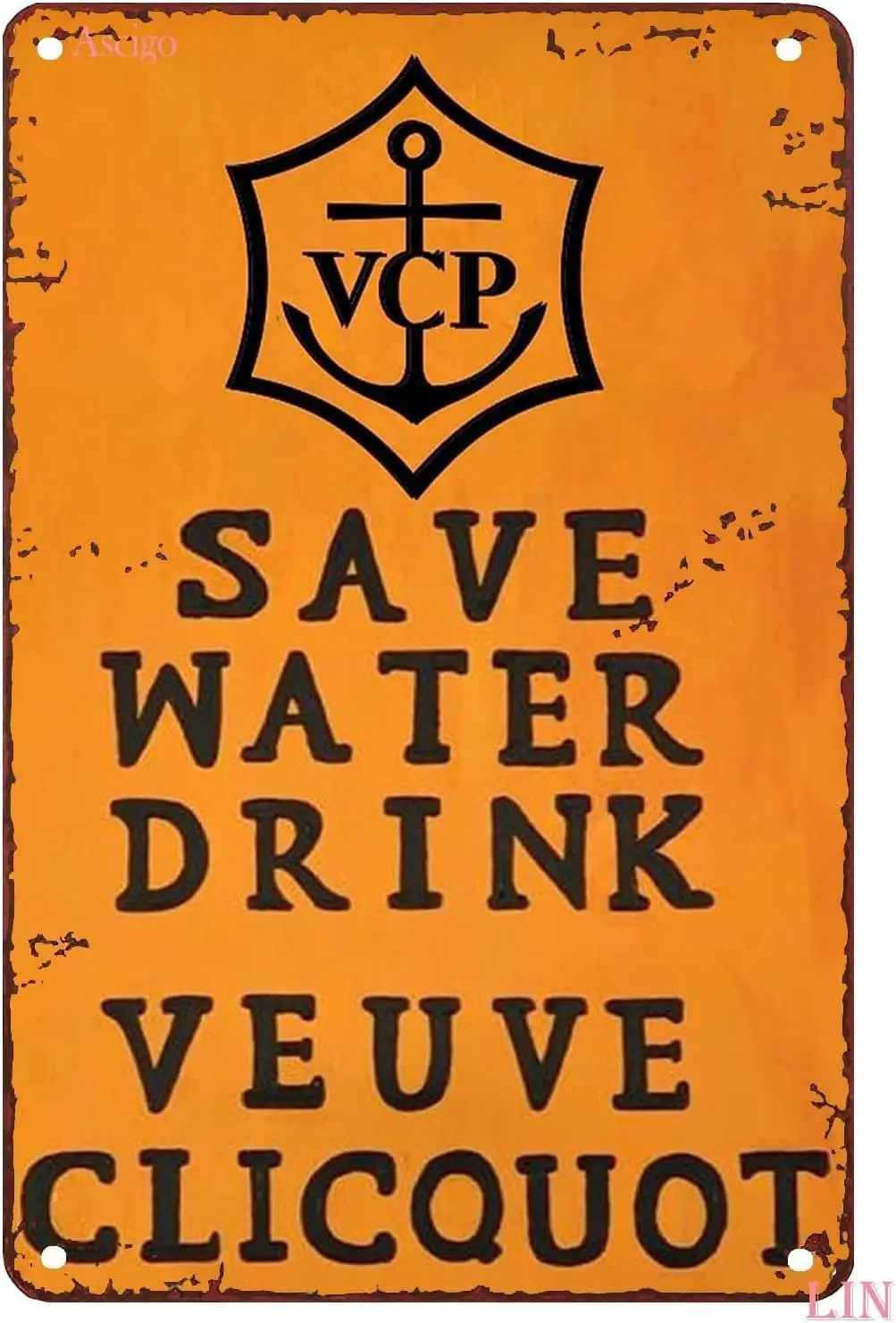 Funny Metal Yard Signs Stickers Vintage Save Water Drink Veuve Clicquot for Office Home Plaque Decor Gifts Funny Signs Home Deco