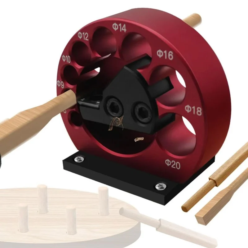 8-Holes Adjustable Dowel Maker Jig with Carbide Blades Woodworking Electric Drill Milling Dowel Round Rod Auxiliary Tool