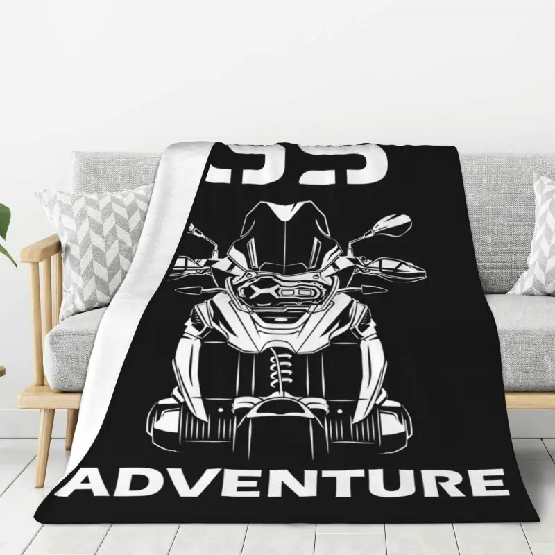 Custom 3D Print GS Adventure Motorbike 1250 Motorcycle Blankets Breathable Soft Flannel Summer Throw Blanket for Sofa Car Bed