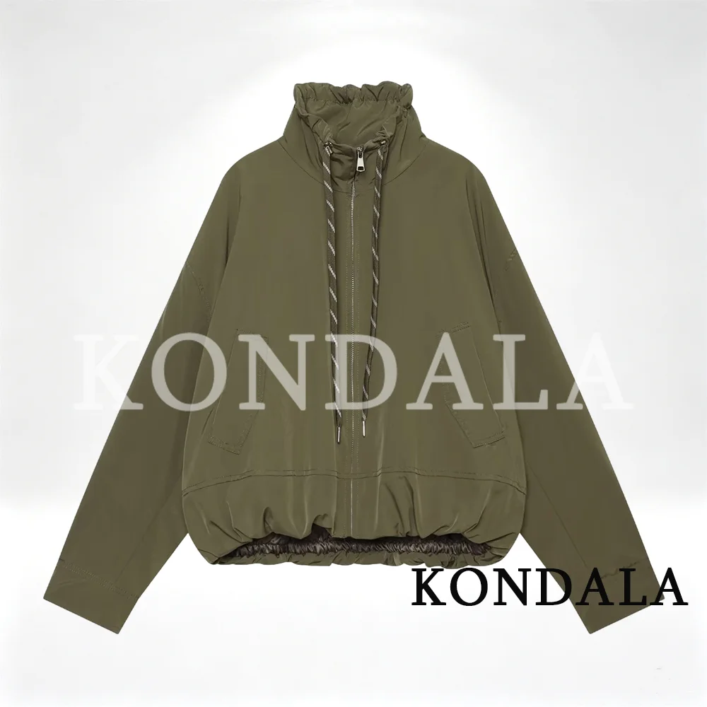 KONDALA Damen Casual Chic Stehkragen-Jacke Rot Street-Sport-Stil Jacke 2026 Herbst Winter Trendige Lose Reißverschluss-Steppjacke – Detail 19