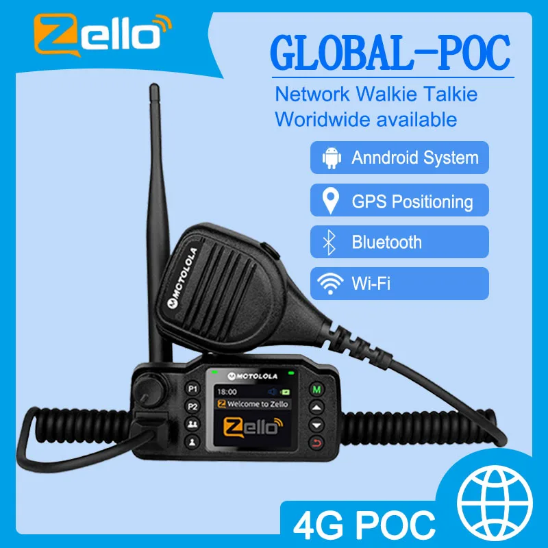 Zello poc-walkie-talkie remoto inalámbrico con sim, portador de camión, 4G, 3G, Android, Bluetooth, red Wifi, GPS, global, 100 millas