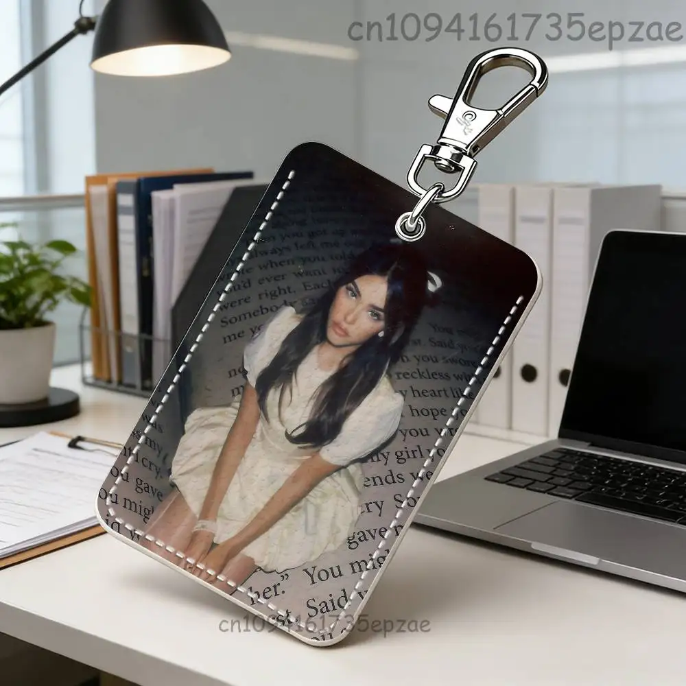 M-Madison B-Beer Premium PU Leather Card Holder Card Case with Metal Carabiner,Customizable Design for Daily Use